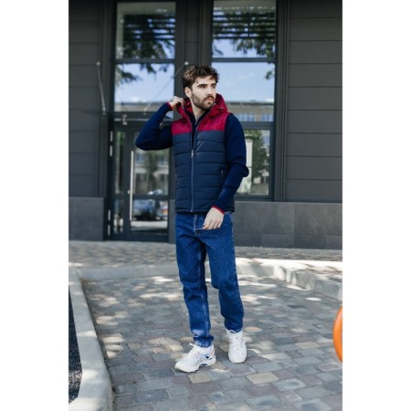 Male ise vest, size 46, blue color, burgundy-10