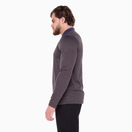 Polo male with long sleeve, brown color, size 46 (m)-1