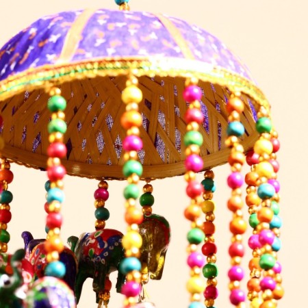 Interior suspension with bells "Lovely Elephants" 16x16x60 cm mix-9