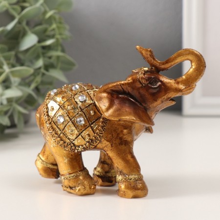 Souvenir Polystone "Elephants, Popon with Rhinas" set 7 pcs h = 9.5; 8.5; 7.5; 6.5; 5.5; 5.3; 5 cm-4