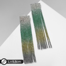 Hanging earrings with rhinestones 