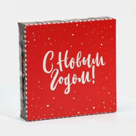Folding box "New Year's town", 14 x 14 x 3.5 cm, New Year-2