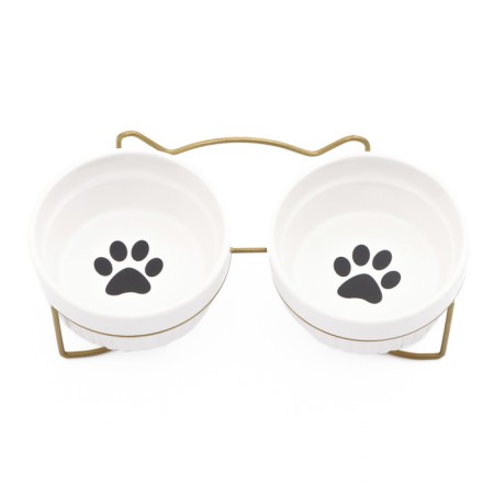 Ceramic bowls on a stand 2 x 250 ml-2