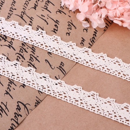 Knitted lace, 20 mm × 10 ± 1 m, beige color-1