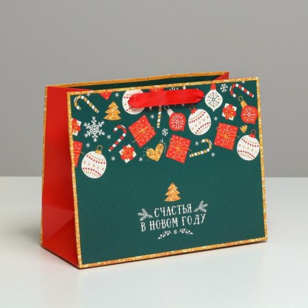 Laminated horizontal “Happiness in the New Year”, MS 23 x 18 x 10 cm, New Year