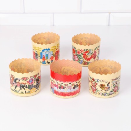 Paper form for cake "Gorodets" 70 x 60 mm, (packing 2000 pcs)-1