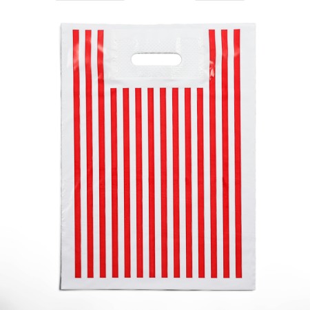 Polyethylene package with a cut with a reinforced handle, KB 30 x 40 cm, 50 μm