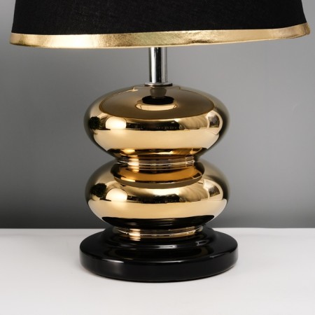 Traffic lamp with lampshade Risalux "dew", 1 × 40 W, E27, black/gold, 20 × 20 × 32 cm-4