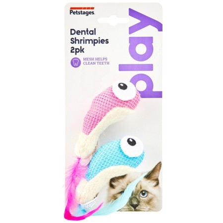 Toy PetStages dental "shrimp" for cats, with cat mint, 2 pcs, 7 cm-1