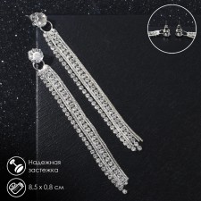 Hanging earrings with rhinestones 
