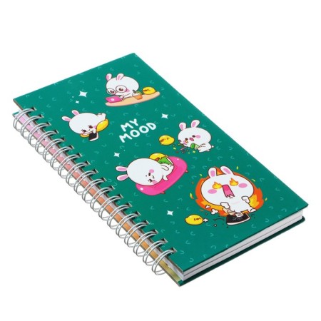 Notebook of 96 A6 sheets on the crest of Meshu "My Cute Day", a solid cover, matte lamination, selective UV-clock-1