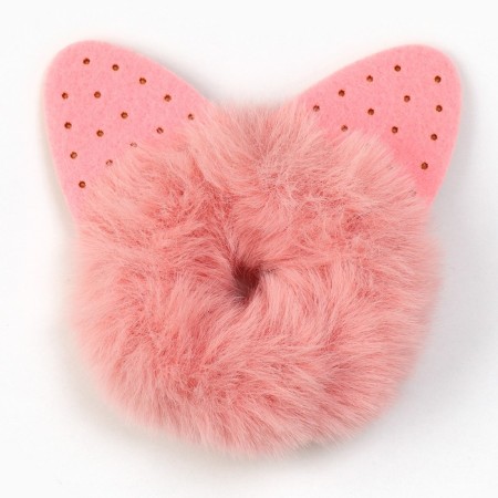 Hair gum fluffy with ears "cutie", 1 x6 x 8 cm-4