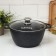 Pan, 3 l, d = 24 cm, h = 17 cm, glass cover, anti -stick coating, color dark marble