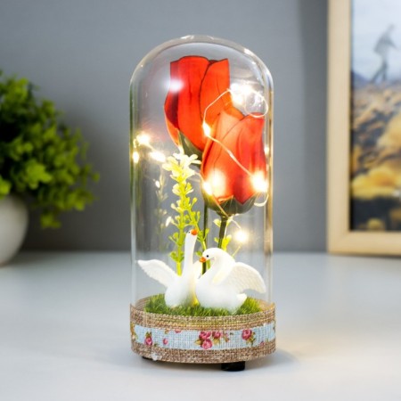 Night -night flask "Two Swan" LED from batteries LR44 8x8x19 cm Risalux