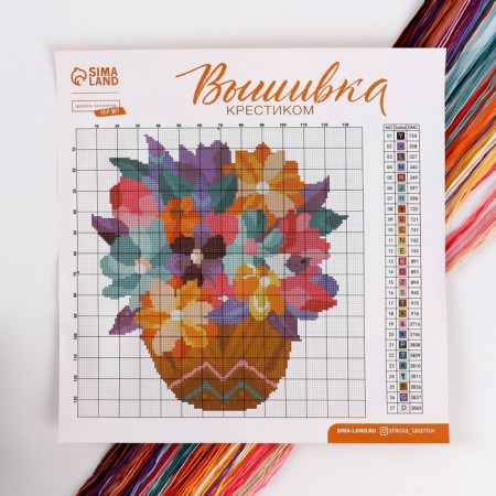 Cross -stitch "Flower composition", a set for creativity, a set for creativity, 25 x 25 cm-2