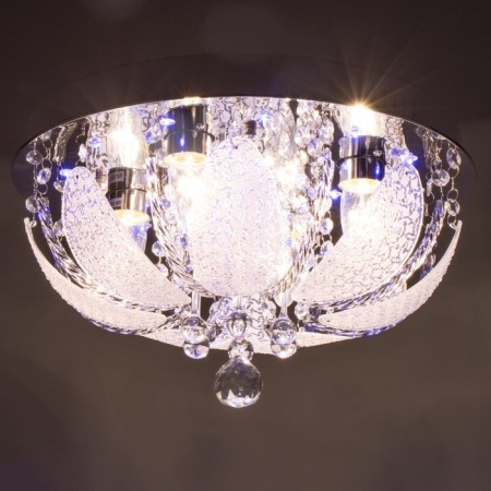 Svetogor chandelier "Zvezda" 4x60W E27 LED lighting chrome 40x40cm-2