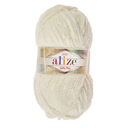 Yarn "Softy Plus" 100% micropoliester 120m/100g (62 St. Milk)-1
