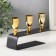 Summary metal for 3 candles "deco" black with gold 15.2x4.7x11 cm