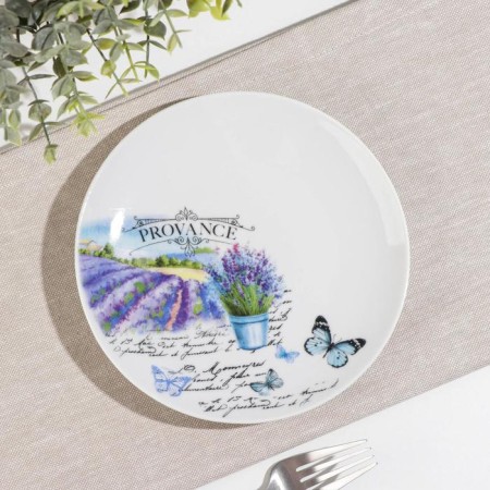 Porcelain plate "Provence", d = 17.5 cm, white, mix-4