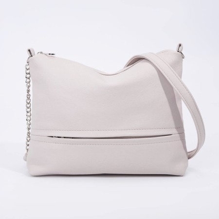 Cross-Bodi Bag on a zipper, beige color