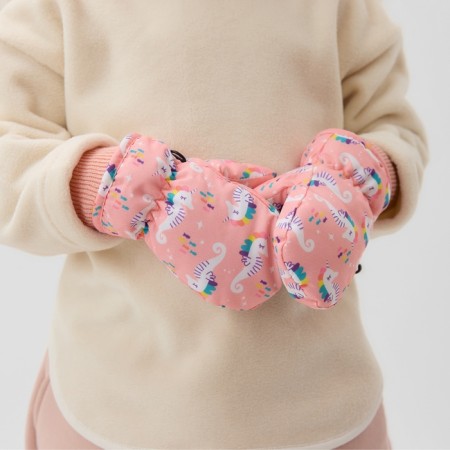 Winter mittens Minaku, peach color, 15cm