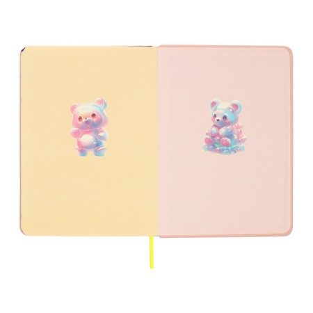 Notebook Gift Book 96l, line, color cut, PVC cover 3D Bear (17.7x12.4cm)-8