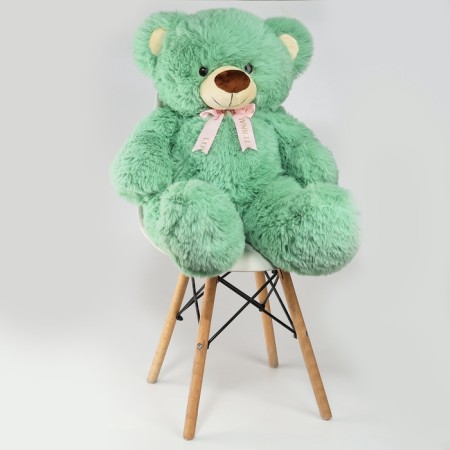 Soft toy "Bear", with a bow, 80 cm, green color-3