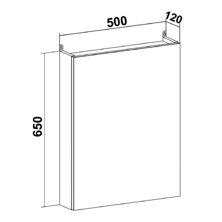 Bathroom mirror "Lada 50" white, 12 x 50 x 65 cm-2