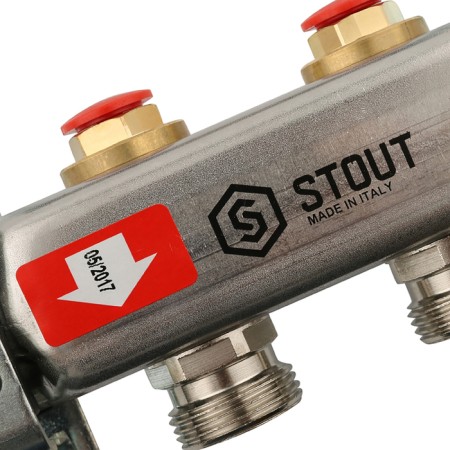 Collector Group Stout SMS 0922 000002, 1 "x3/4", 2 outputs, without flowers, stainless steel. steel-3