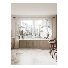 Фототюль «Летние столики кафе», размер 145х180 см, 2 шт