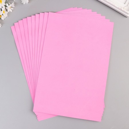 Foamiran "pale pink" 1 mm (set of 10 sheets) mix format A4-1