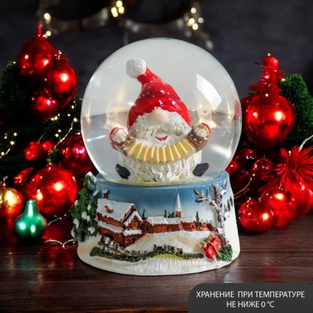 Souvenir Polystone Water Ball "Santa Claus - Harmonist" 7x6.7x8.8 cm