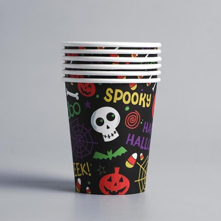 A glass of paper "Halloween", 6 pcs.-1