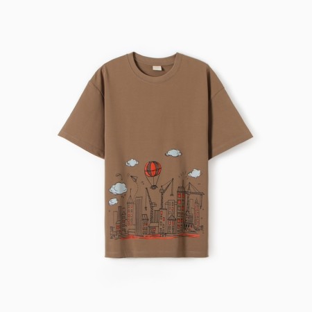 Men's T-shirt Minaku: Art, Khaki Color, Rr. 52-54