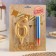 Set a candle for a cake digit 6 giant, gold, with a fountain, 9.5 cm