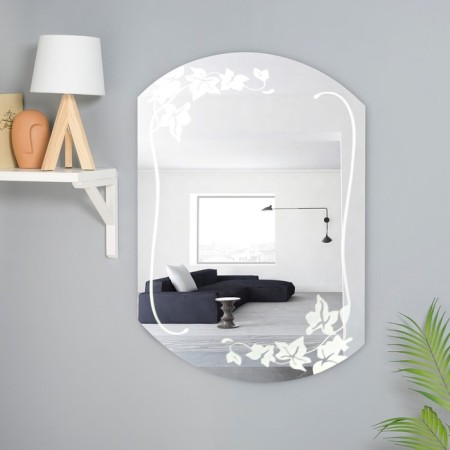 Wall mirror, 700 x 500 mm, with sandblasting pattern