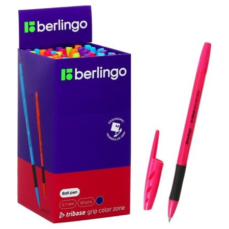 Ballic handle Berlingo "Tribase Grip Color Zone", 0.7 mm, flu, blue, mix