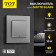 Tot Matte Glass switch, 10 a, 1 cl., With backlight, hidden, glass, silver