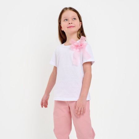 T-shirt Children's KAFTAN "Bow", p. 34 (122-128 cm), white-9