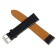 Watch strap, width 20 mm, length 19 cm, varnished eco -leather, black,