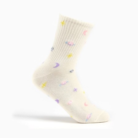 Women's socks, beige color/space, size 35-37