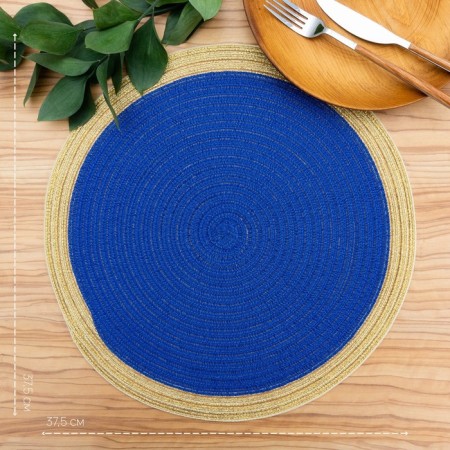 Serving napkin on the table "Lana", d = 38 cm, blue color-1