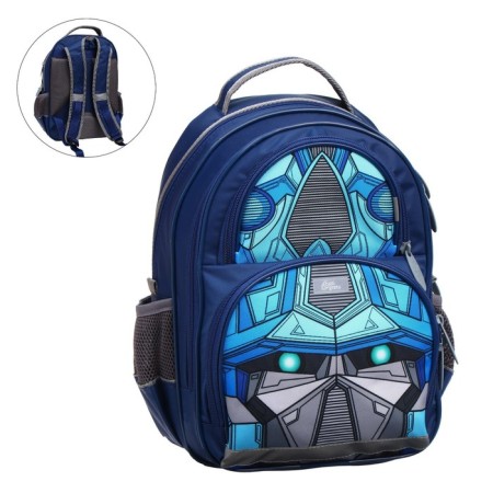 School backpack, 36 x 23 x 13 cm, ergonomic back, calligrata n "transformer", blue-6