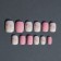 Flourish overhead nails, 12 pcs, with adhesive plates, soft square shape, pink/white color