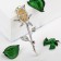 Brooch "Flower" rose, white color in silver-gold