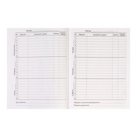 Diary for grades 5-11, "T-90 white", solid cover 7BC, matte lamination, 48 sheets-4