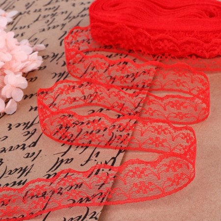 Capricon lace, 22 mm × 10 ± 1 m, color red No. 20