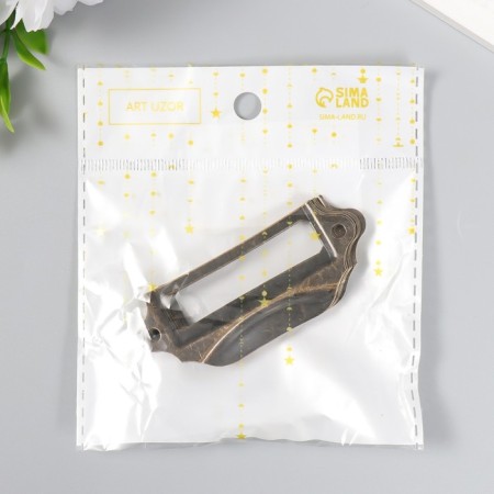 Handle with archival frame Metal bronze 3x7 cm-5