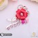 Brooch "Flower dew", pink color in silver