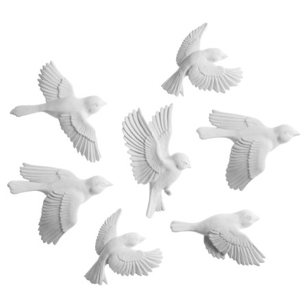 The decoration is wall, plaster panel "birds" 7 pcs, white-2